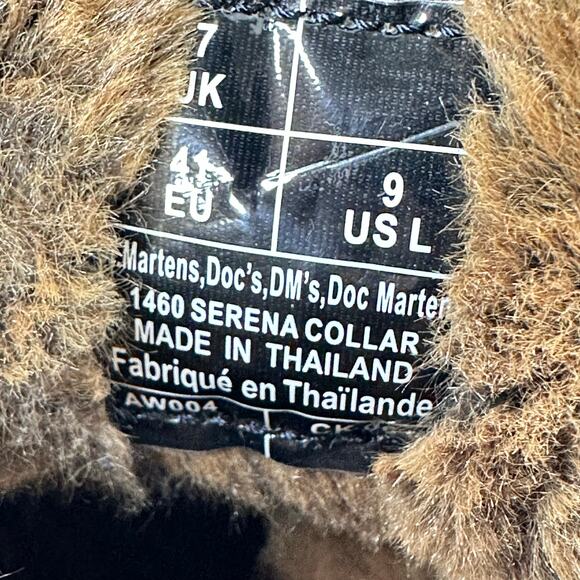 Dr. Martens 1460 Serena Collar Faux Fur Lined Lace Up Boots Womens Size 9 - Picture 4 of 7